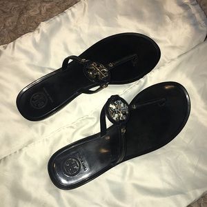 Tory Burch black gel sandals